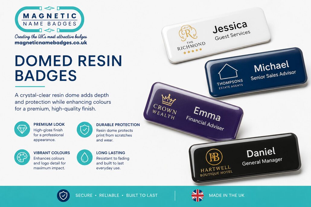 Domed Resin Name Badges Domed Resin Magnetic Name Badges
