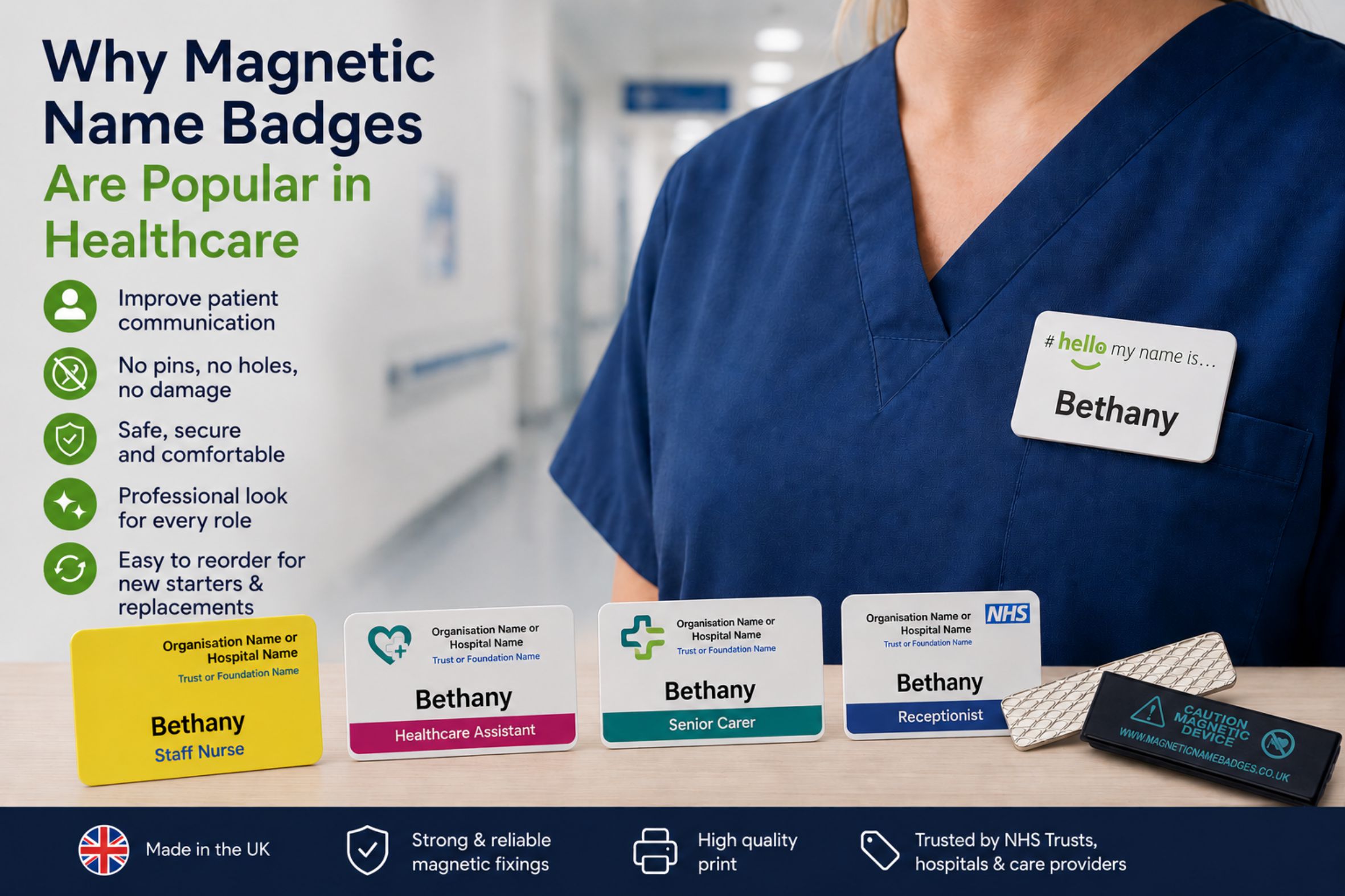 Magnetic Name Badges Healthcare