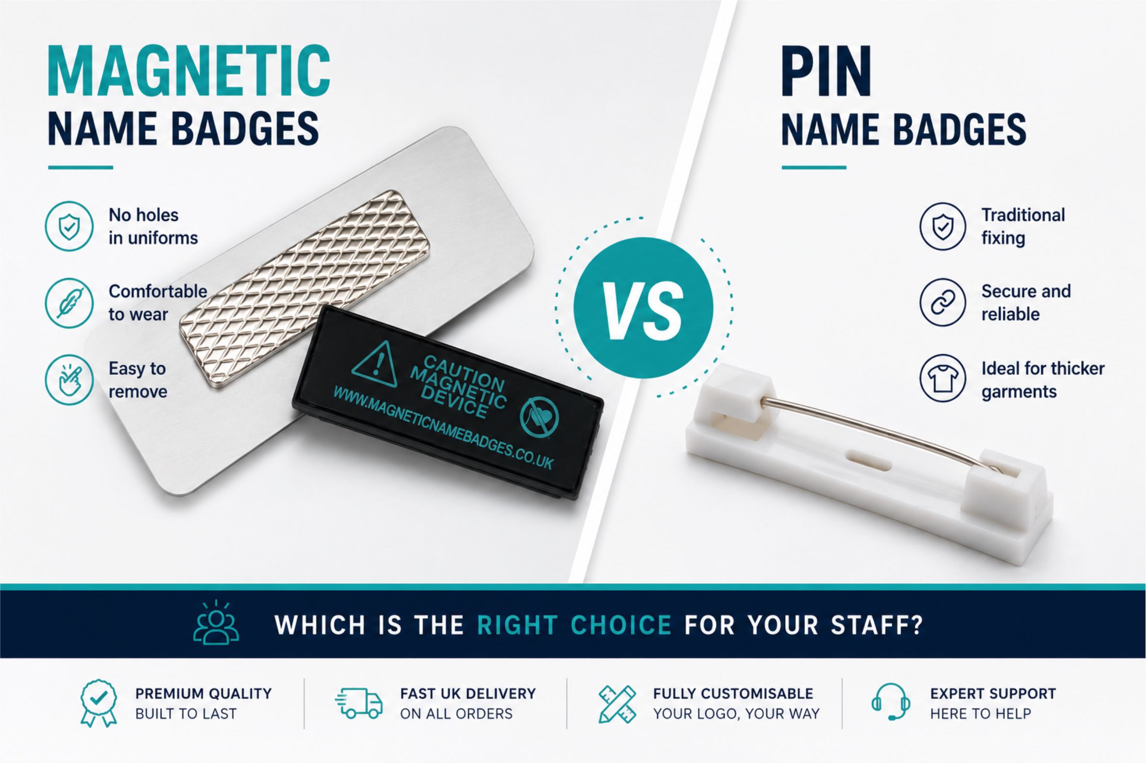 Magnetic Name Badges vs Pin name badges