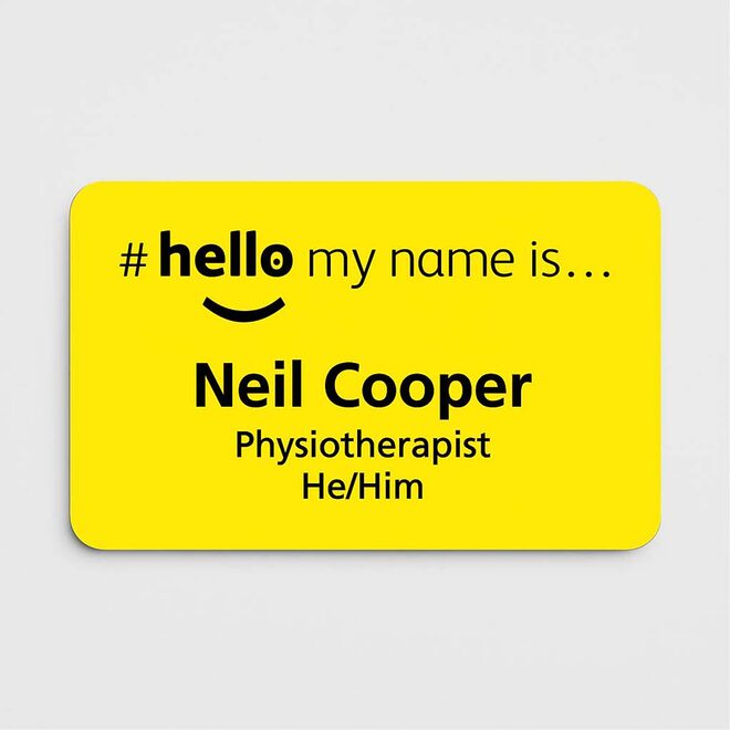 Yellow Hello My Name Is ... Badge XL | Magnetic Name Badges