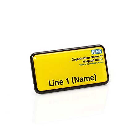 yellow nhs name badge premium 1ca