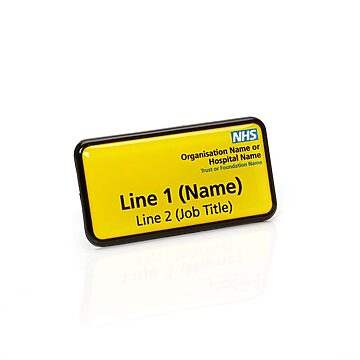 Domed Yellow NHS Magnetic Name Badge Yellow NHS Magnetic Domed Name Badge