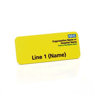 Yellow NHS Magnetic Name Badge NHS Yellow Magnetic Name Badge