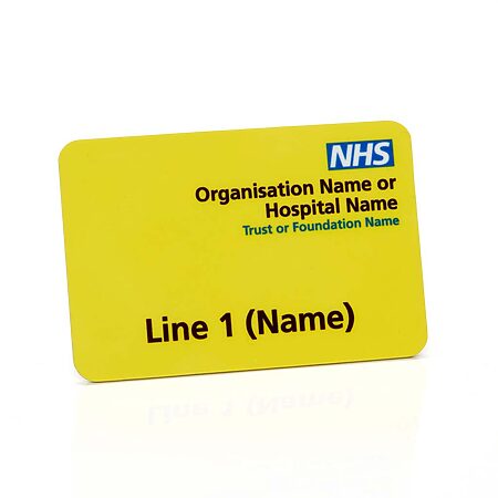 yellow nhs name badge xl 1ca