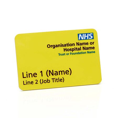yellow nhs name badge xl 2ra